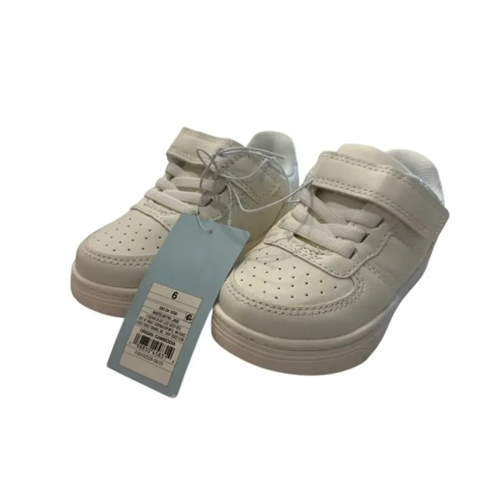 Cat & Jack Toddler Jaid Solid Court Sneakers in White, Size 6C